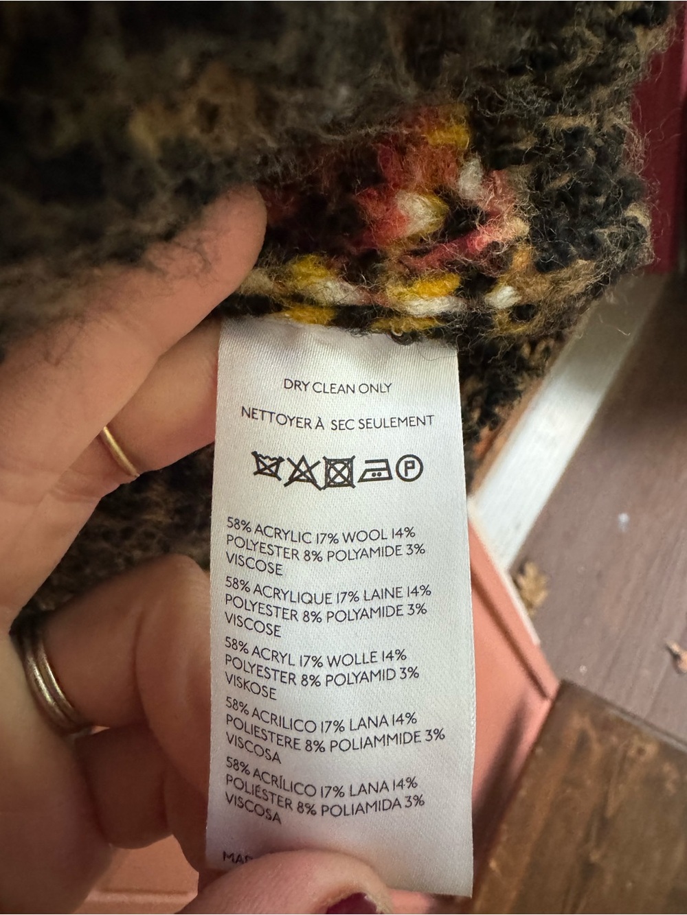 Pilcro Multicolor Patterned Crewneck Sweater - Black & Yellow - Picture 3 of 6